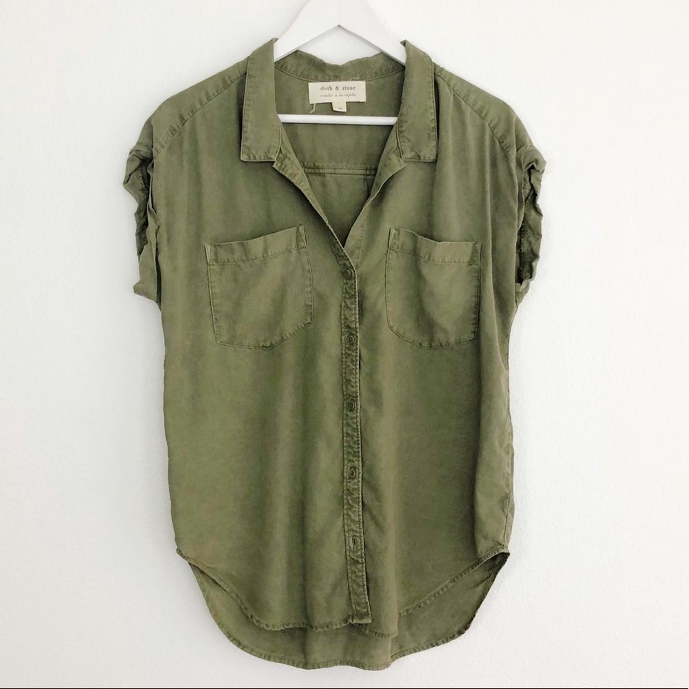 Cloth & Stone Tencel Cap Sleeve Top Size Medium